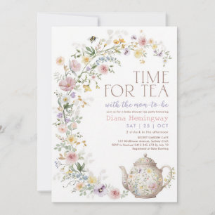 Wildflower Tea Party Baby Shower Invitation