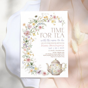 Wildflower Tea Party Baby Shower Invitation