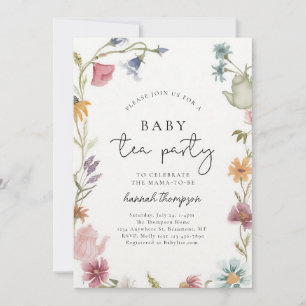 Wildflower Tea Party Baby Shower Invitation