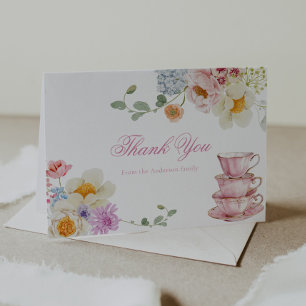 Wildflower Tea Party Baby Shower Thank You Card