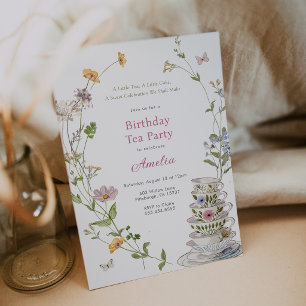 Wildflower Tea Party Birthday Invitation