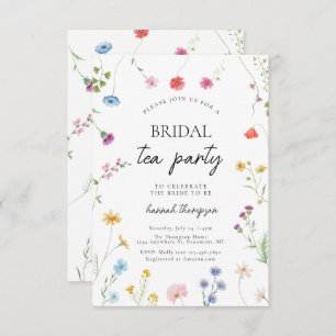 Wildflower Tea Party Bridal shower Invitation
