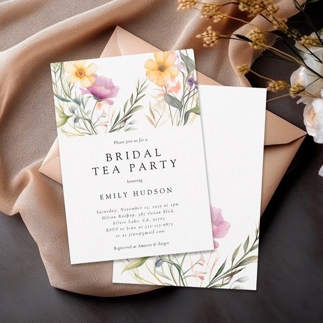 Wildflower Tea Party Bridal Shower Invitation (Creator Uploaded)