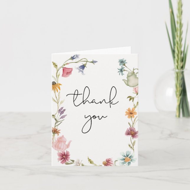 Wildflower Tea Party Thank You Card (Front)