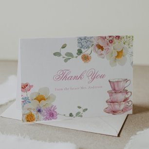 Wildflower Tea Party Thank You  Note Card