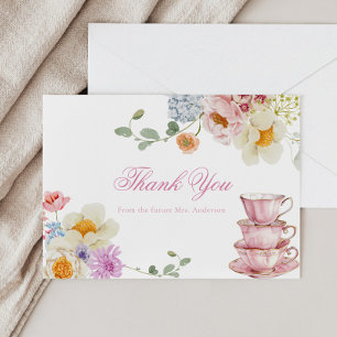 Wildflower Tea Party Thank You  Note Card