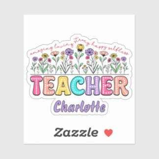Wildflower Teacher Amazing Loving Strong Floral