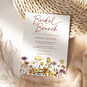 Wildflower Terracotta Boho Bridal Brunch Invitation