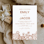 Wildflower Terracotta Botanical Wedding Invitation<br><div class="desc">Set the tone for your wildflower Terracotta botanical wedding with enchanting invitation suites. The perfect way to announce your big day to your friends and family, these invitations will give your guests a sneak peek of the botanical beauty that awaits them. The invitation suite should reflect the beauty of the...</div>