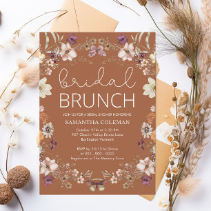 Wildflower Terracotta Bridal Brunch Bridal Shower Invitation