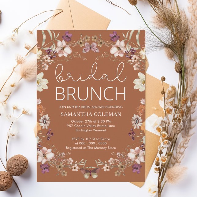 Wildflower Terracotta Bridal Brunch Bridal Shower Invitation (Creator Uploaded)