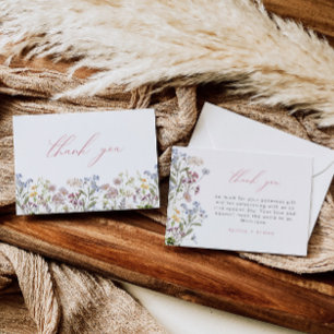 Wildflower Thank You Card Pink Floral Boho Flowers