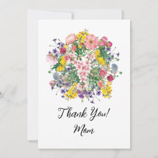 Wildflower Thank You Personalised Floral Card
