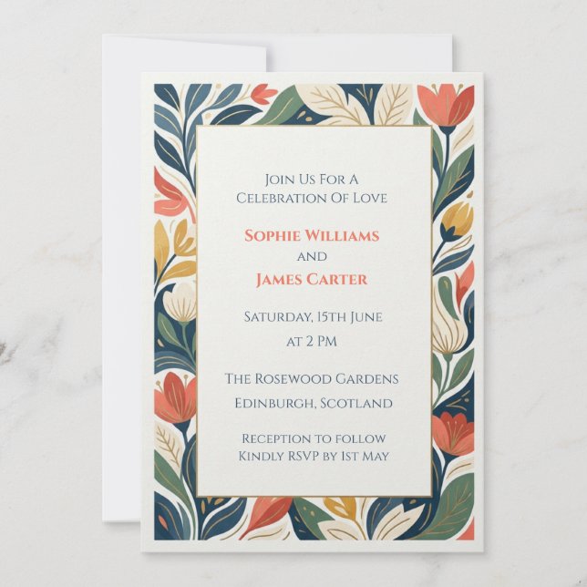 Wildflower Thistle Scottish Wedding Invitation (Front)
