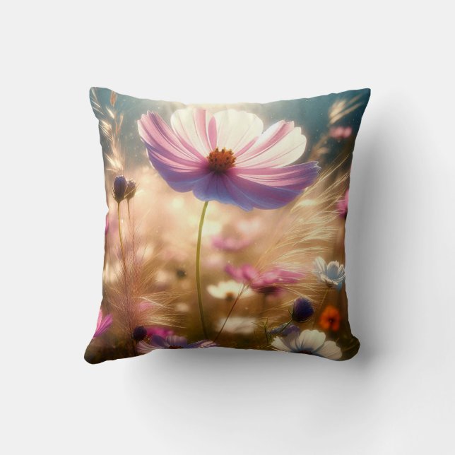 Wildflower Throw Pillow (Back)