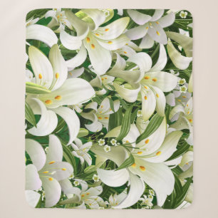 Wildflower Tulips: Watercolor Style Pattern Sherpa Blanket