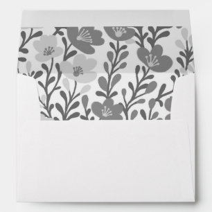 Wildflower Vines Chic Grey Floral Elegant Custom Envelope