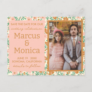Wildflower Vines Custom Photo Save the Date  Postcard