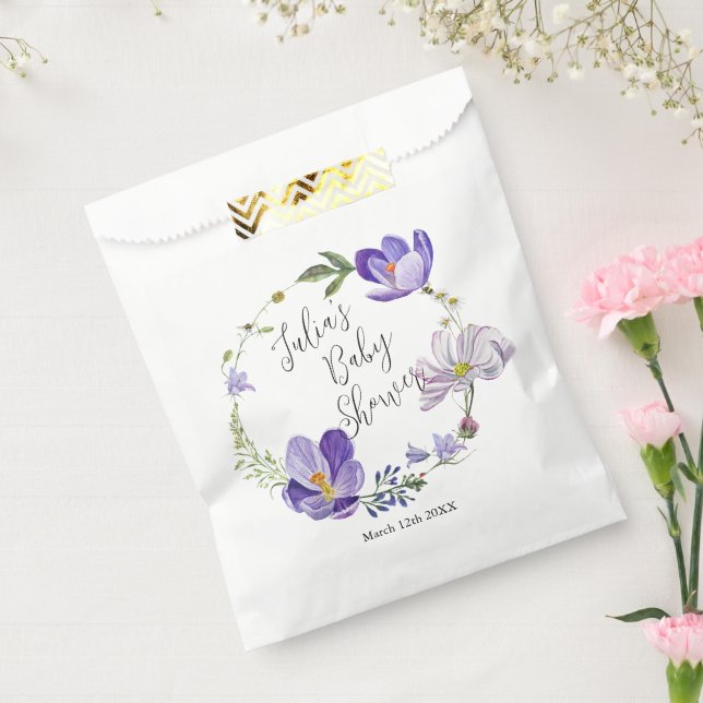 Wildflower Violet Baby Shower  Favour Bags (Sealed)