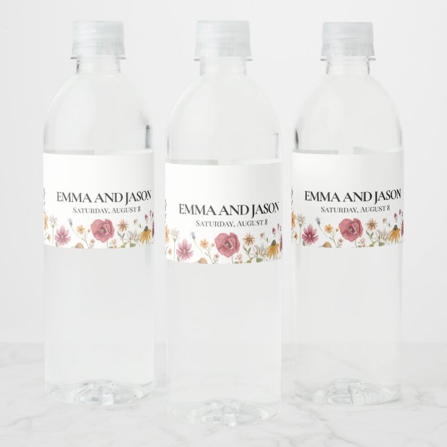 Wildflower Water Bottle Label (Bottles)