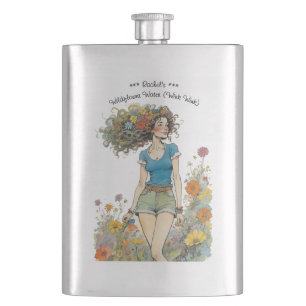 Wildflower Water Customisable Name Hip Flask