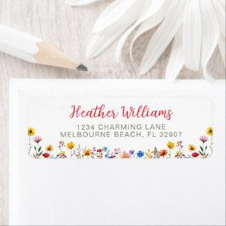 Wildflower Watercolor Baby in Bloom Return Address