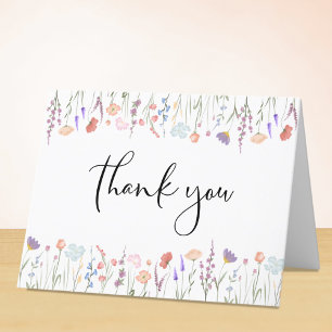 Wildflower Watercolor Baby Shower Thank You Card