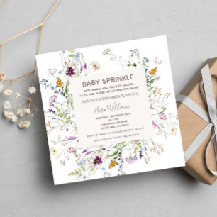 Wildflower Watercolor Baby Sprinkle  Invitation