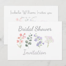 Wildflower Watercolor Botanical Bridal Shower