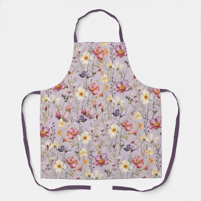 Wildflower Watercolor Botanicals  Apron (Front)