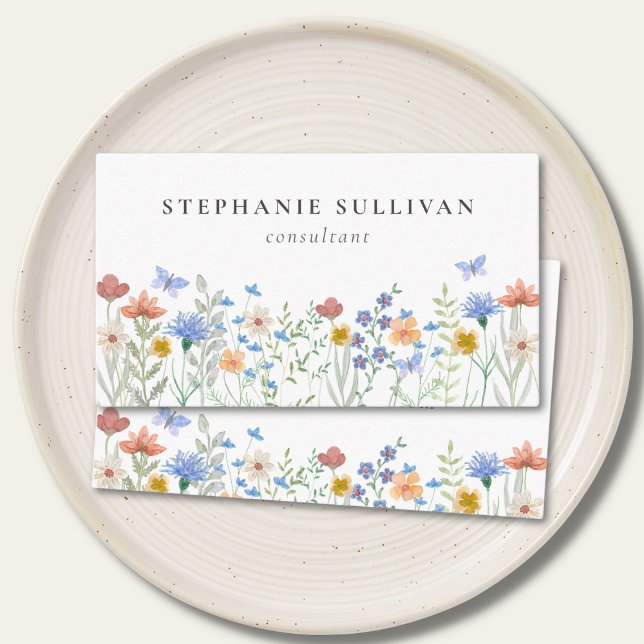 Wildflower Watercolor Consultant Business Card (Creator Uploaded)