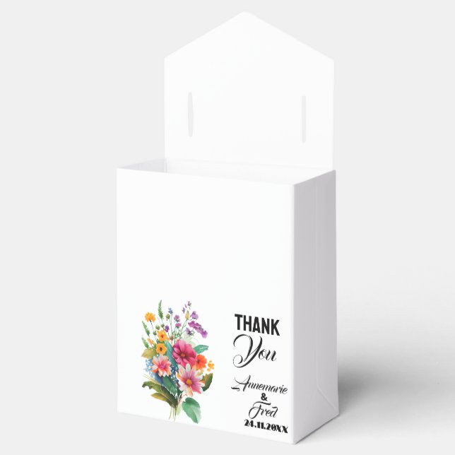 Wildflower Watercolor Favour Box (Opened)