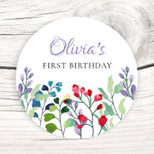 Wildflower Watercolor Floral 1st birthday