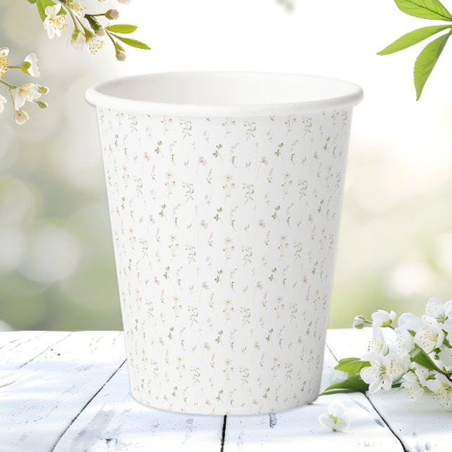 Wildflower Watercolor Floral Spring Summer Paper Cups (Creator Uploaded)