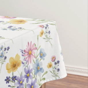 Wildflower Watercolor Floral Tablecloth