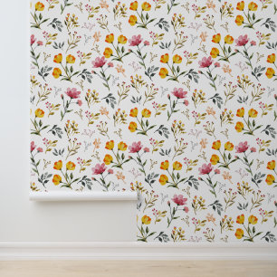 Wildflower Watercolor Floral Wallpaper