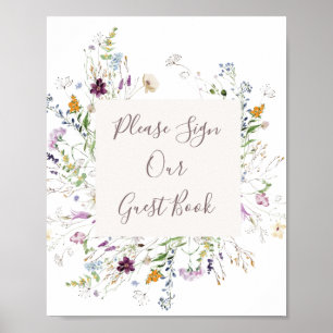 Wildflower Watercolor Please Sign our Guest