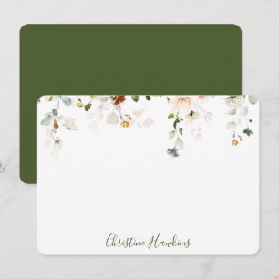 Wildflower Watercolor Pretty Floral Personalised N Card