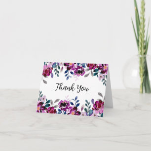 Wildflower Watercolor Thank You Notecard