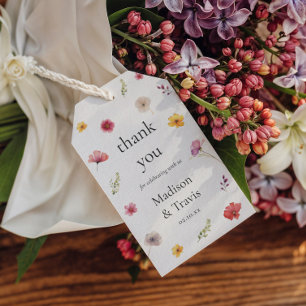 Wildflower Weddding Favour Thank You Gift Tags