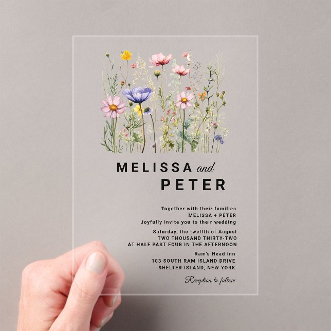  Wildflower Wedding Acrylic Invitations (Insitu (Handheld))