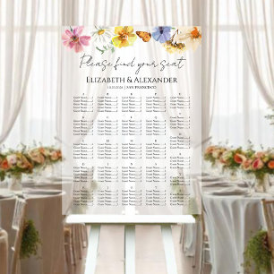 Wildflower Wedding Acrylic Seating Chart