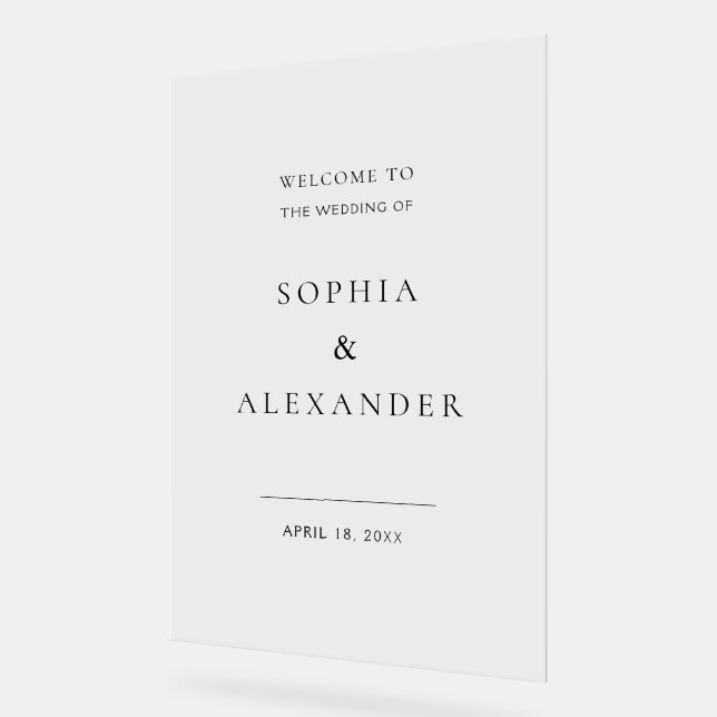 Wildflower Wedding Acrylic Sign Welcome. (Angle)