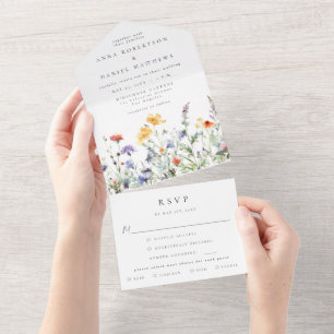 Wildflower Wedding All In One Invitation