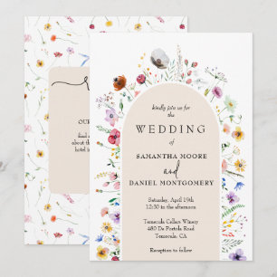 Wildflower Wedding All In One QR Code Invitation