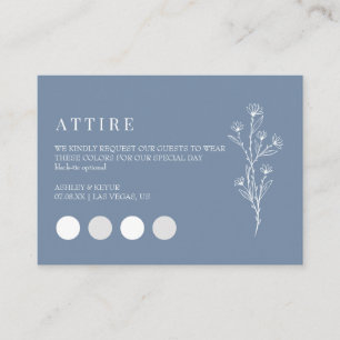 Wildflower wedding attire dress code card 
