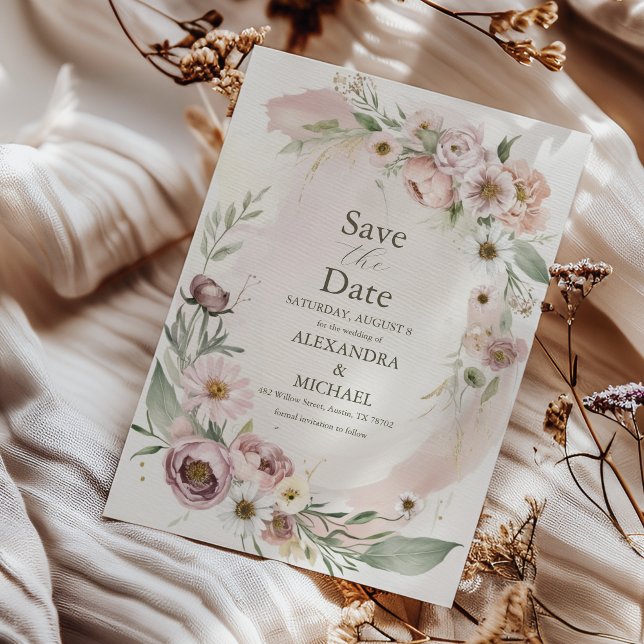 Wildflower Wedding Boho Country Floral Save The Date (Creator Uploaded)