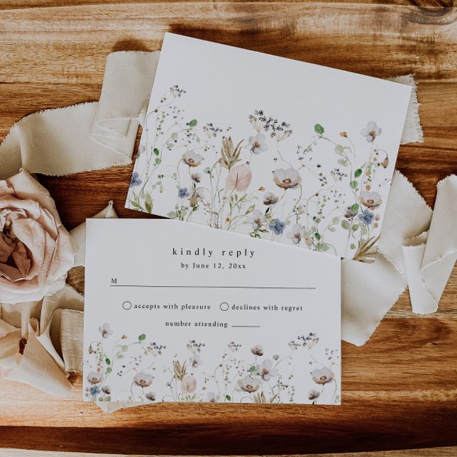 Wildflower Wedding Boho Floral Wedding RSVP Card (Creator Uploaded)
