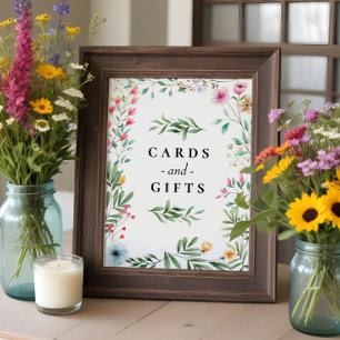 Wildflower Wedding Bridal Shower Cards Gifts Sign