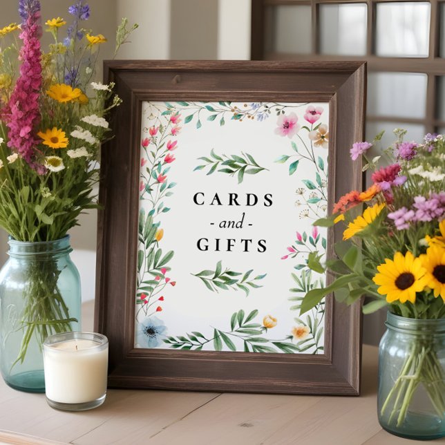 Wildflower Wedding Bridal Shower Cards Gifts Sign (Creator Uploaded)